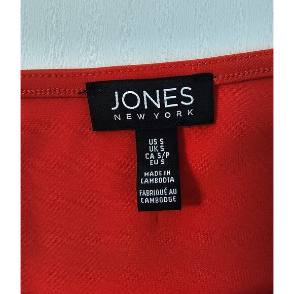 Jones NY S Orange fall summer sleevless blouse career layering causual EUC top - Picture 5 of 7